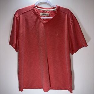 Tommy Bahama Coral V-neck Shirt Size XL Coastal Island-inspired Resort Beach
